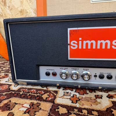 Vintage 1969 1970 Simms Watts AP100 MK1 100w Valve Amplifier Head 1970s image 3