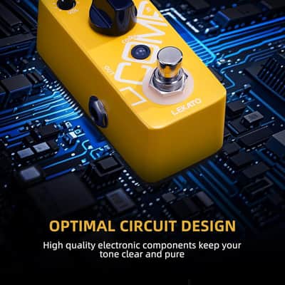 LEKATO Compressor Pedal, Yellow Comp Mini Portable Compression with True Bypass, EQ and Volume Adjustable, Classic Optical Compressor Analog Effect Pedals for Electric Guitar Bass image 6
