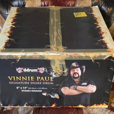 Vinnie Paul Snare Drum ARTIST SIGNED Brand New DDrum Pantera Signature 8x14 NOS Collector's Memorabilia image 5