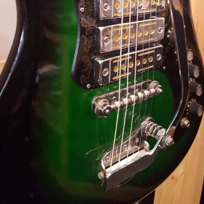 Teisco Bighorn 4 Gold-foil Pickup Green Burst Late 60's Early 70's image 5