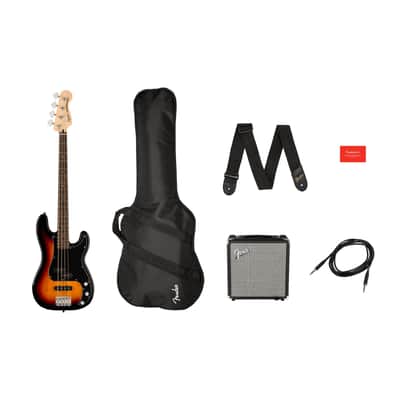 Squier Affinity Series Precision Bass PJ Pack LRL 3-Color Sunburst - Electric Bass Set image 1