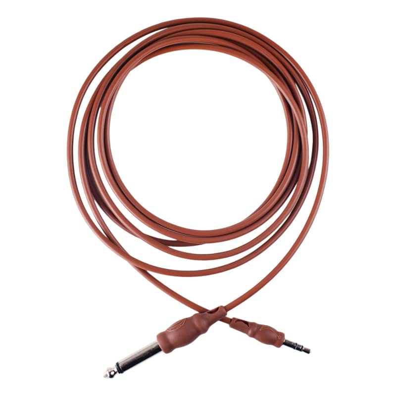 Banana TM Stereo 3.5mm to Mono 6.35mm Mixer Cable Chocolate (200cm) image 1