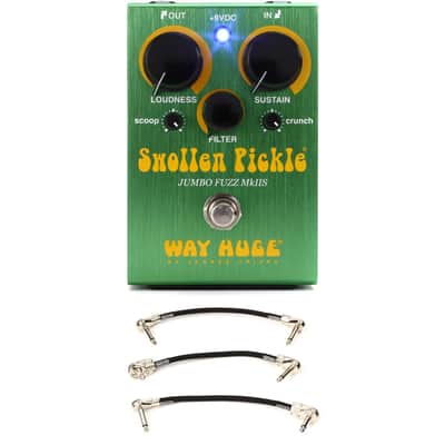 Way Huge Swollen Pickle MkIIS Jumbo Fuzz Pedal (small) with 3 Patch Cables image 1
