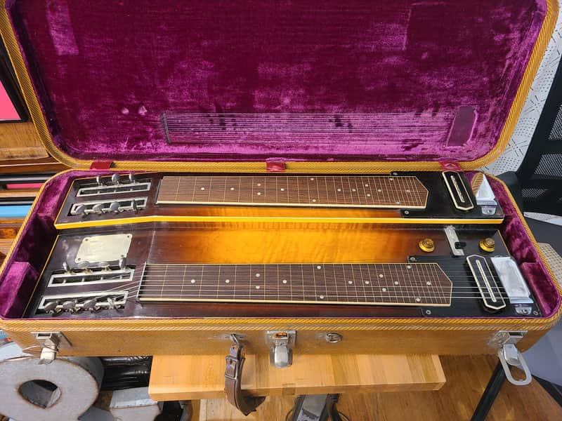 1939 Gibson 8/7 Grande Console Dual Neck Steel Guitar Sunburst image 1