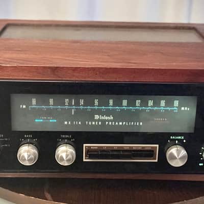 πΆβ¨ McIntosh MX114 FM Stereo Tuner Preamplifier w/ Original Walnut Cabinet β Serviced, Excellent Glass, Tested Working image 3