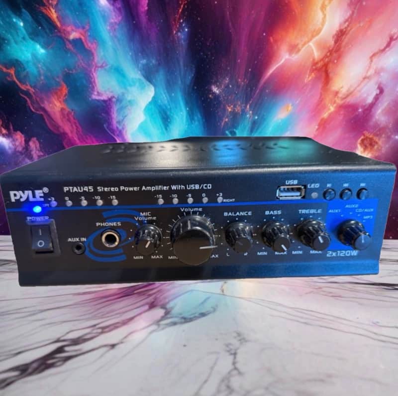 Pyle 2 Channel Power Amplifier PTAU45 Never Used Great Sound Compact& Crisp🎶