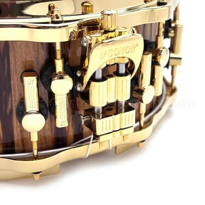 Sonor SQ2 Heavy Beech Snare Drum 14x6 African Marble Gloss w/Gold Hardware image 3