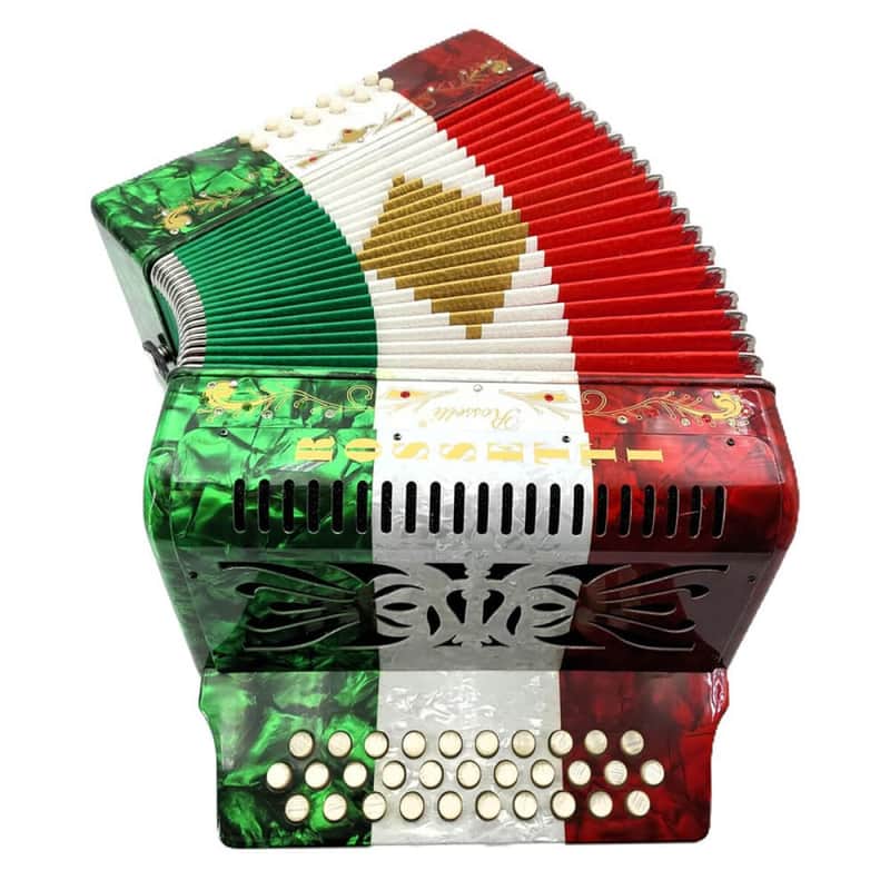 Rossetti 31-Button Diatonic Accordion 12 Bass FBE Red/White/Green – 3112-FBE-RWG image 1