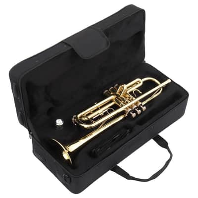 Gold Bb Trumpet – Beginner Brass Student Band Instrument with Case image 3