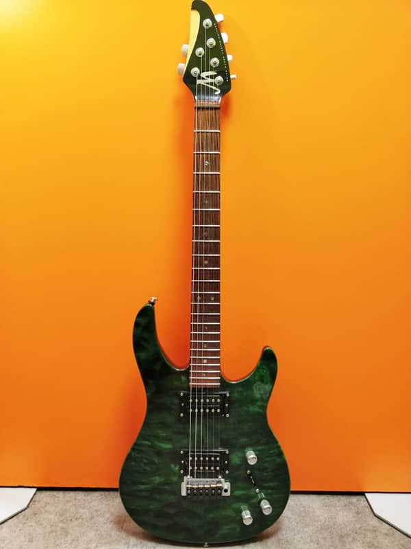 Brian Moore Custom Shop C55P Piezo 1997 Quilt Maple Top , Green image 1