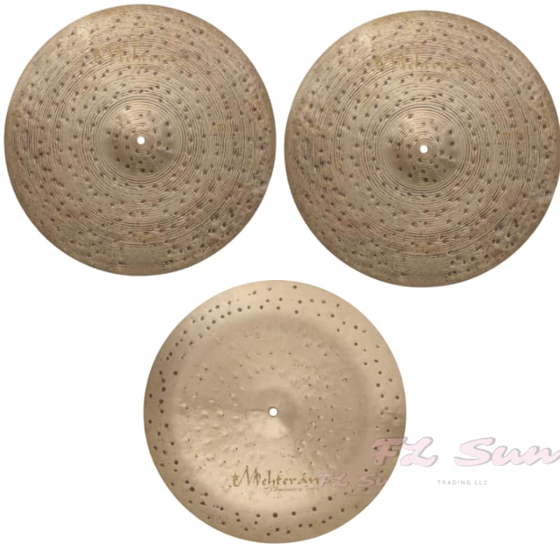Mehteran Cymbals Rain Series 3pcs 22" Crash - 20" Crash - 15” China Cymbal Set image 1