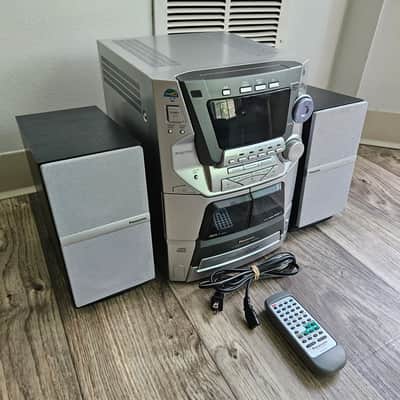 Panasonic SA-AK66 Stereo System + Speakers - AM/FM, 5 CD, Dual Tape - Works 100% image 1