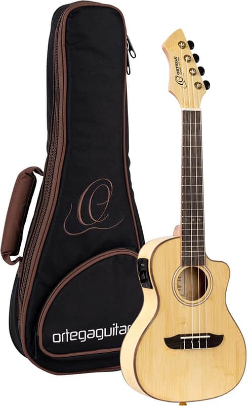 Ortega Guitars, 4-String Horizon Series Revese Headstock Concert Acoustic-Electric Ukulele w/Bag, Right, Natural, Akustisch-Elektronisch (RUBO-CE) image 1