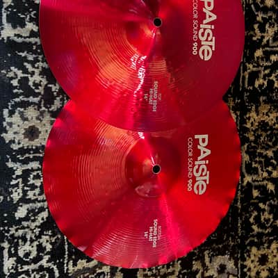 Mint Paiste 14" Color Sound 900 Series Sound Edge Hi-Hat Cymbals (Pair) - Red image 1