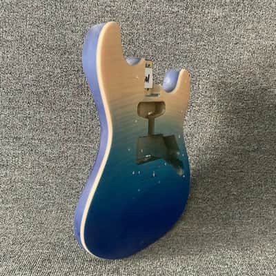 Blue Burst 4 String Mini Guitar Basswood Body with Tiger Maple Top image 2