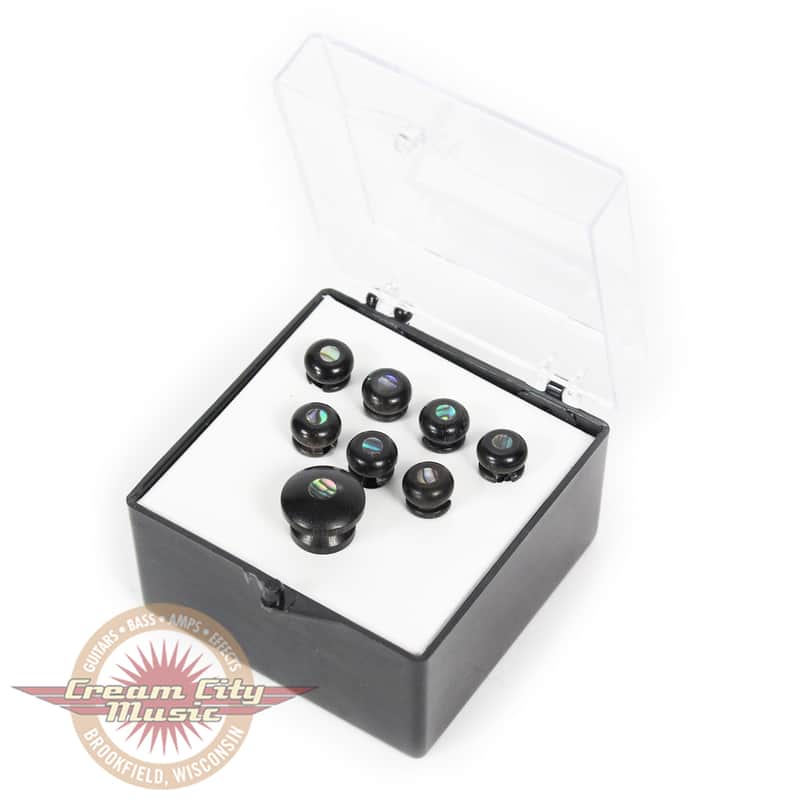 Martin Bridge and End Pin Set Solid Ebony with Pearl Dot Inlays image 1