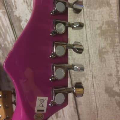 Jaxville ST1PPPK Pink Stratocaster Style Guitar SSS Set-up image 6