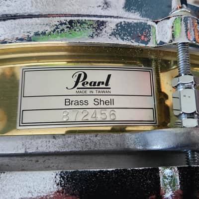 STUDIO SALE! Pearl B914-P (14x3.5) Brass Piccolo Free Floating Snare 1987 Taiwan image 11