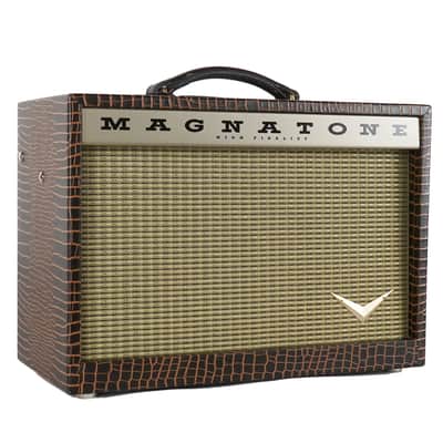 New Magnatone Starlite Combo Brown French Alligator Tolex / Gold Stripe Grill #9013 image 4