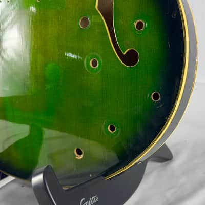 Aria Encore 335 Style Hollow Body 1970s Green Burst image 4