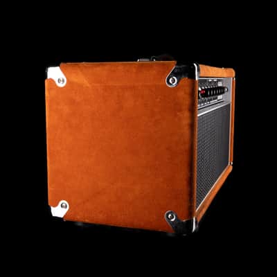 Pre-Owned  '22 Amplified Nation Bombshell 50-Watt Guitar Amp Head And 112 15-ohm 65-watt Matching Cab - Golden Brown Suede Owned by Ben Harper image 8