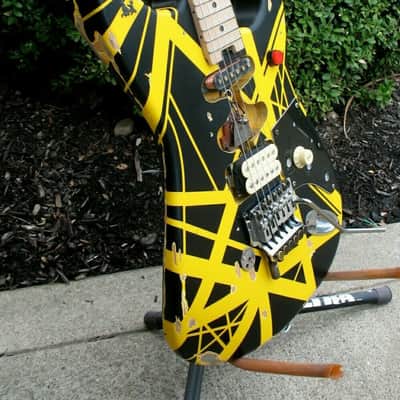EVH STRIPE SERIES BLACK & YELLOW FRANKENSTRAT MODIFICATION * TESI SWITCH * GERMANY FLOYD ROSE =VH= image 12