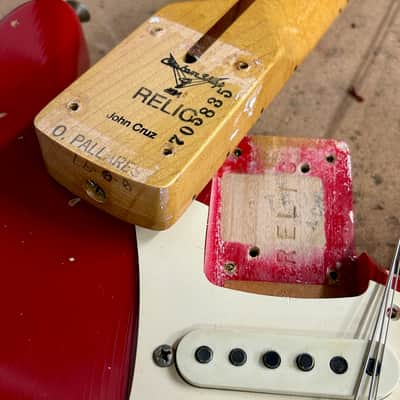 1996 Fender Cunetto Relic Stratocaster — Dakota Red — Norman’s Rare Guitars Special Run — John Cruz Neck image 18