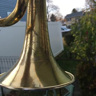 SUMMER DEAL CONN 80A 1923 GOLD PLATE CORNET STENBERG NEEDS SOME CLEAN UP SOLDER AREAS VALVES SEEM  GOOD PLAY DECENT GOLD PLATE WEAR NOT PERFECT image 22