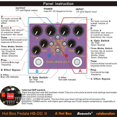 Hot Box HB-DD Dual Drive II V4 Overdrive + Dist + High Gain +4 Togl Marshall Bluesbreaker KOT Tone image 10
