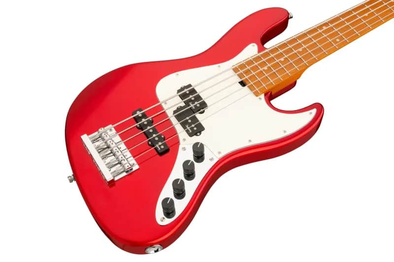 Sadowsky MetroExpress 21-Fret Hybrid P/J Bass, Roasted Maple Fingerboard, 5-String - Solid Candy Apple Red Metallic High Polish image 1