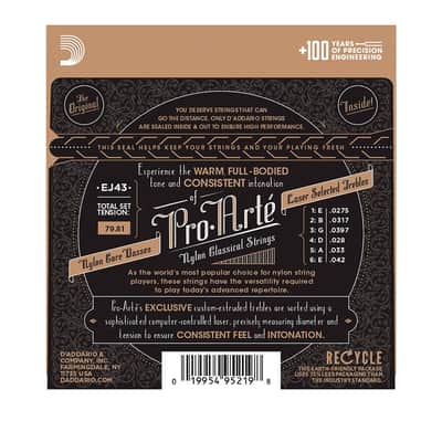 EJ43 Pro-Arté Nylon Light Tension D'Addario image 2