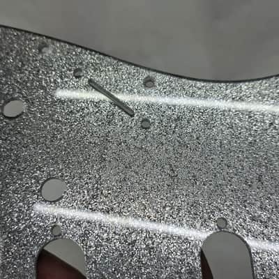 Lefty left handed Platinum Silver Sparkle Glitter Acrylic Strat Stratocaster 11 hole pickguard Fender SSS image 15