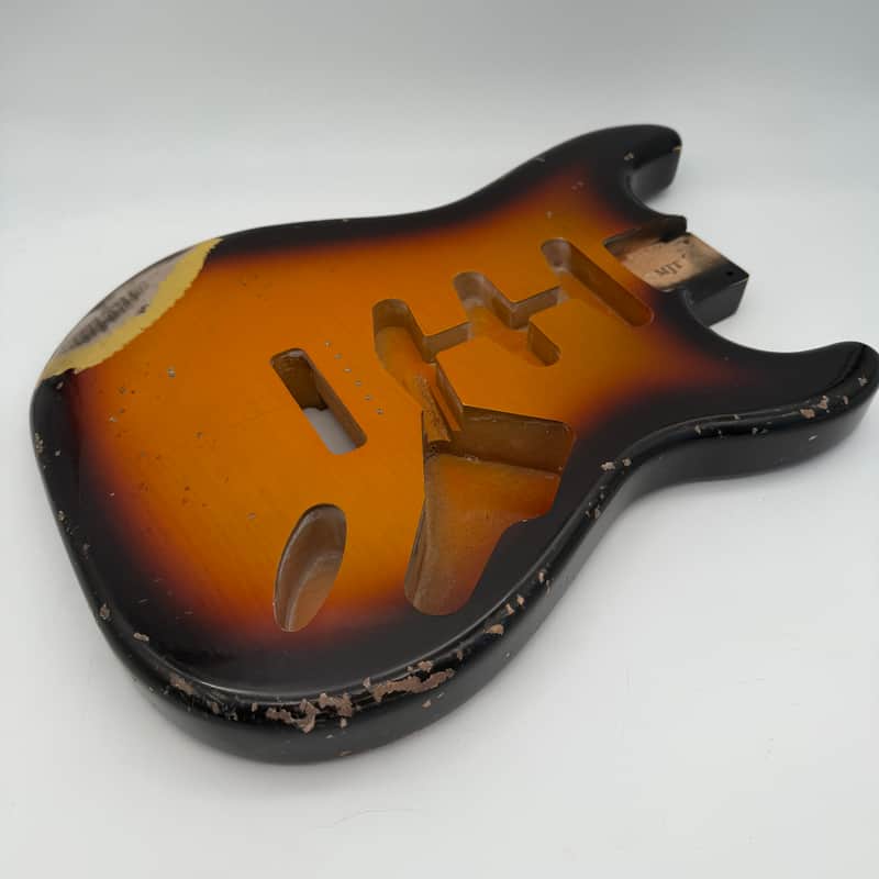 MJT Stratocaster Body Alder Relic Nitro Flame Top mjt6632 image 1