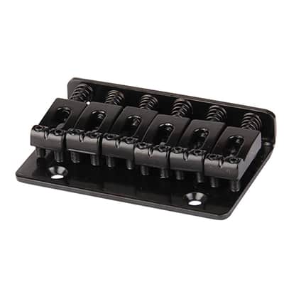 Musiclily 65mm Fixed Hardtail Saddle Bridge For Kid Children 6 String Electric Guitar,Black image 4