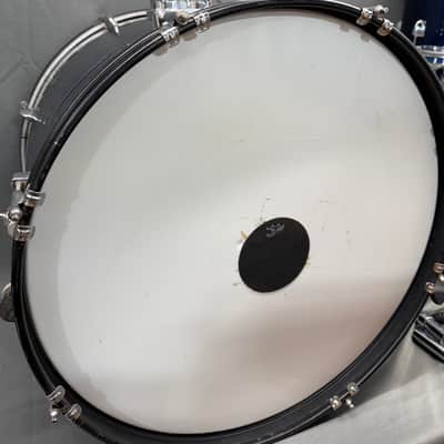 Vintage Ludwig Pinnacle Drum Kit 5pc Set Dark Blue Rack Floor Toms Snare Kick image 15