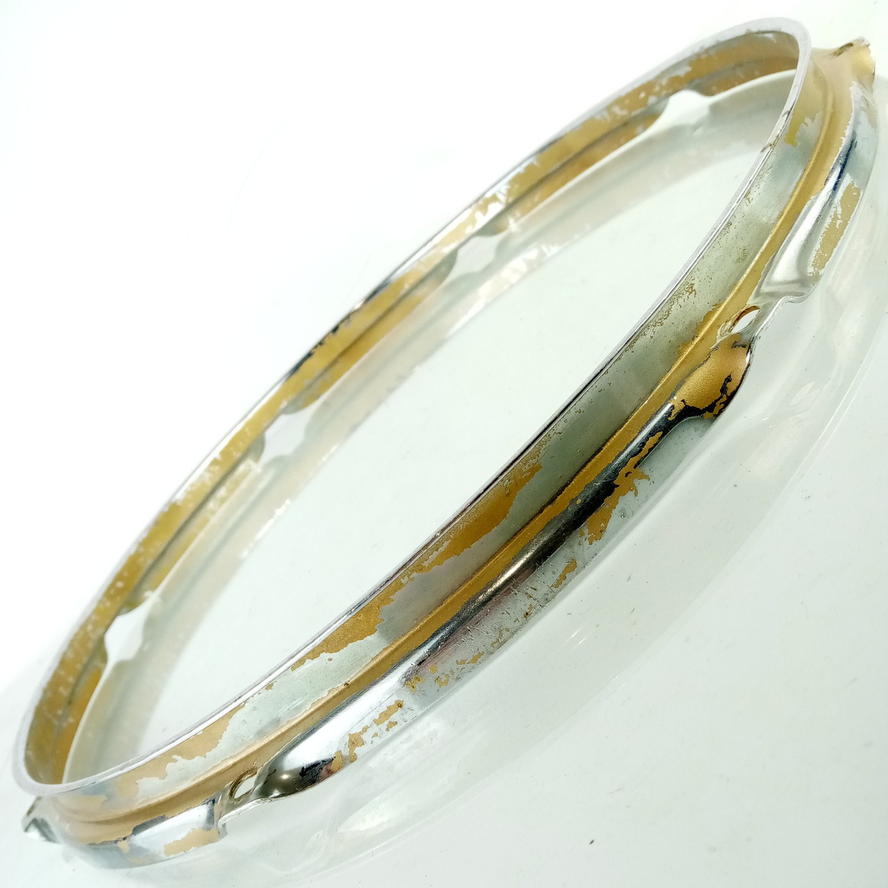 Ludwig 15"8-Lug Snare Tom Drum 1.6mm Batter Rim/Hoop Triple Flange Copper 60-70s — main photograph