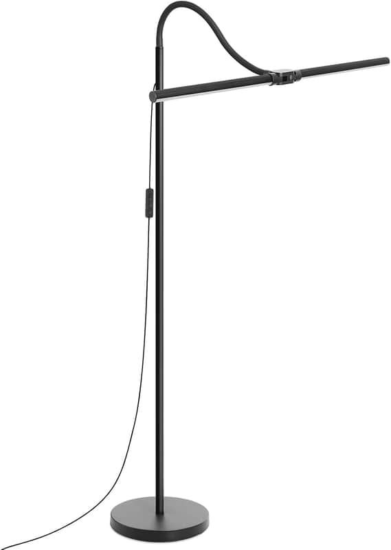 LED Floor Lamp, 18W/2000LM Bright Reading Floor Lamp for Office with Double Head, Adjustable Gooseneck Dimmable Modern Standing Light for Lash Extension Craft, Eye Caring Floor Lamps for Living Room image 1