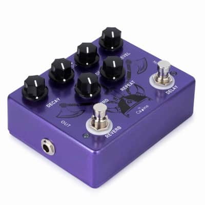 Caline CP80 Ragnarok Reverb Delay Effects Pedal Repeat Preamp Acoustic Electric Guitar Pedal True Bypass Metal Purple CP-80 image 2