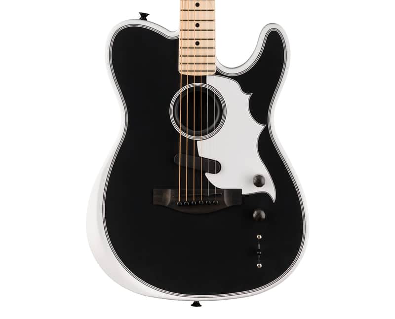 Used Fender Jack White Triplesonic Acoustasonic Tele - Satin Arctic White/Black image 1