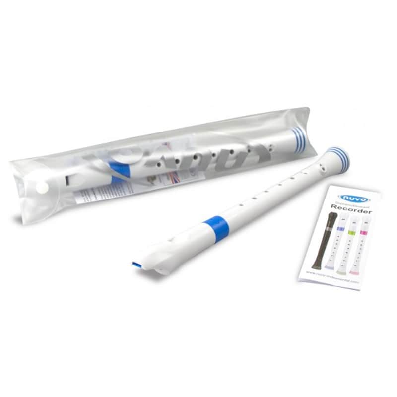 NUVO RG300BL Deutsch Sopran Kunststoff Blockflöte weiss-blau (Doppelloch) image 1