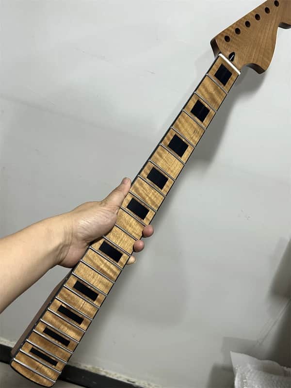 Big head 22fret Roasted Flame Maple Electric guitar neck part block inlay Satin image 1