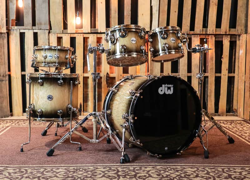 DW Collector's Candy Black Burst Over Quilted Maple Drum Set - SO#1134317 image 1