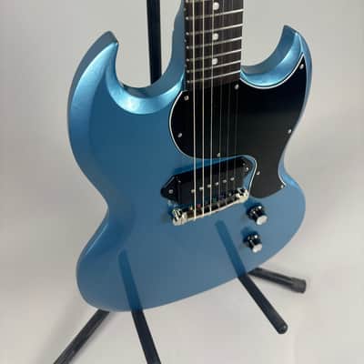 Brown Bear Guitars SG Junior Pelham Blue Metallic Lollar P90 Savvy Bridge image 7