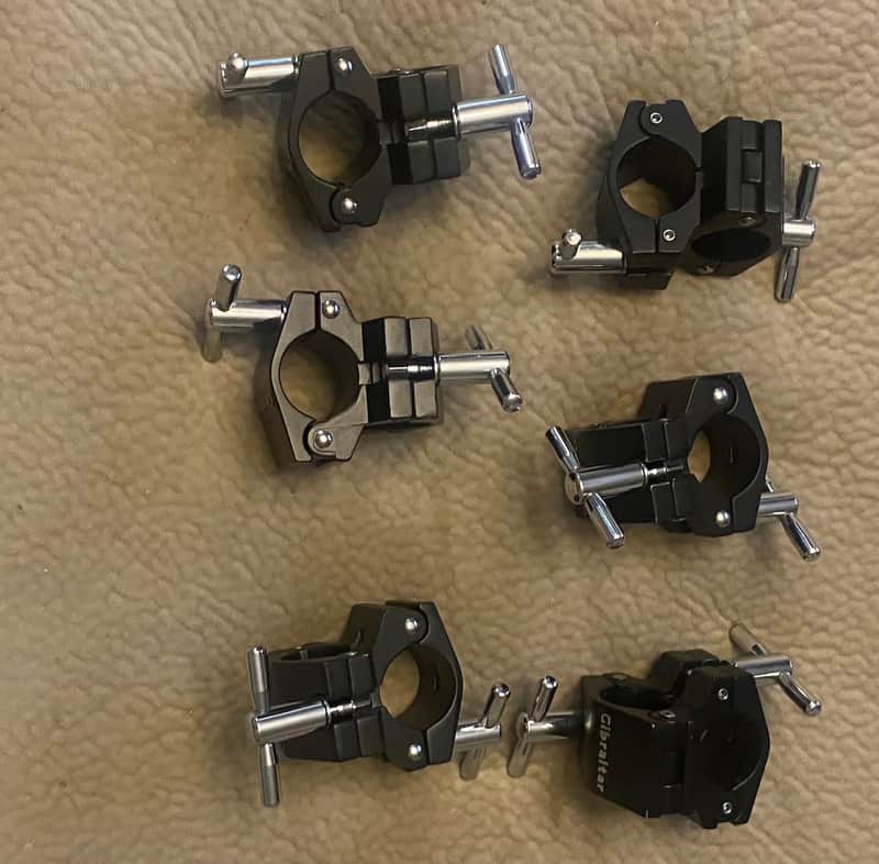 Immagine Lot of 6 Gibraltar Road Series Right Angle Drum Rack Clamps - 1