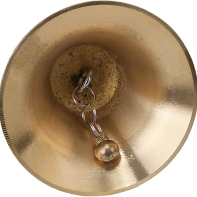Solid Brass Hand Bell | Loud Clear Call Bell | Wooden Handle Service Bell | Dinner Wedding School Prayer Bell | Decorative Bell image 3