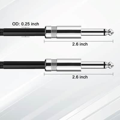 10ft Guitar Cable | 1/4 Inch Instrument Cord for Electric Guitar Bass Amp and Audio Equipment image 2