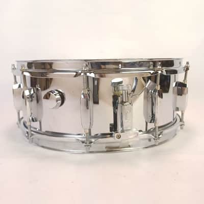Pearl 5.5x14"Steel Shell Snare Drum 8-Lug Vintage 90s +Muffler Throw-Off/Butt SS image 6