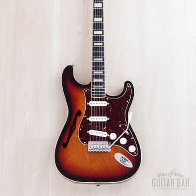 2014 Fender Stratocaster ST/HO/3S Mahogany Semi-Hollow Sunburst w/ DiMarzio Area 61, Japan MIJ image 2