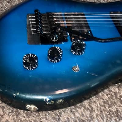 Vintage 1983 Kramer Pacer Blue burst electric guitar made in the usa image 4