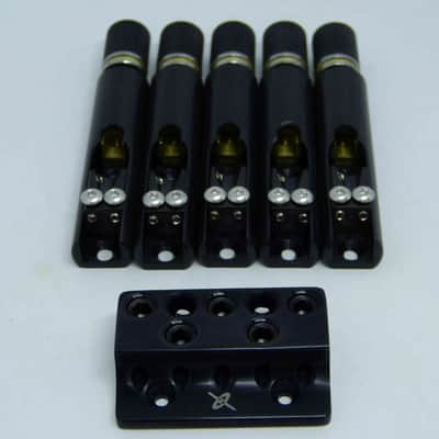 Headless bass bridge 5 strings with individual base for fanned multiscale by Nova Guitar Parts image 2